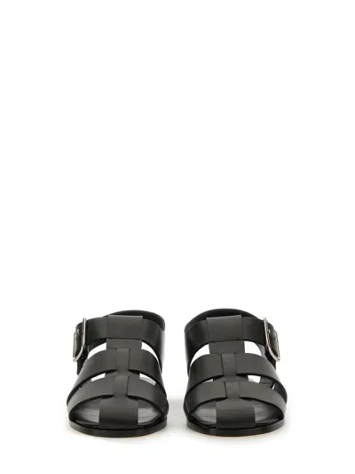 Aeyde Strappy Open Toe Flat Sole Sandals In Black