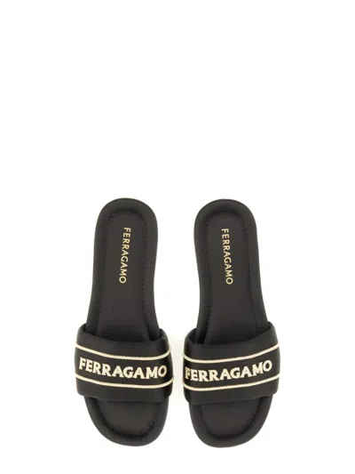 Ferragamo Elegant Satin And Leather Sandals For Women In Red
