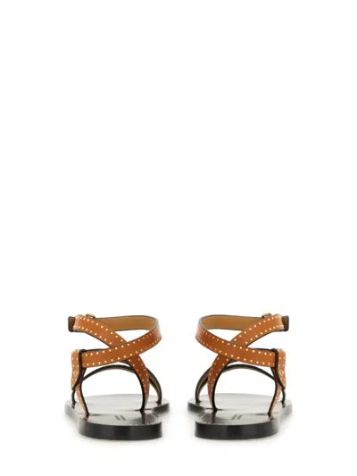 Isabel Marant Slide Sandals With Braided Design And Flat Sole In Brown