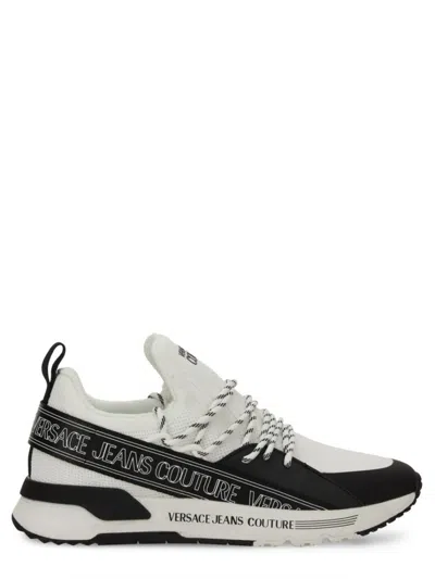 VERSACE JEANS COUTURE VERSACE JEANS COUTURE WHITE DYNAMIC SNEAKERS WITH TEXTURED ACCENTS 