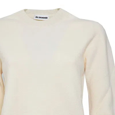Jil Sander Cream Wool Crewneck Sweater In Neutrals