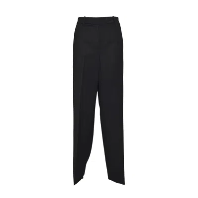 Missoni Black Wool Blend Pants With Embroidered Side Band In Black