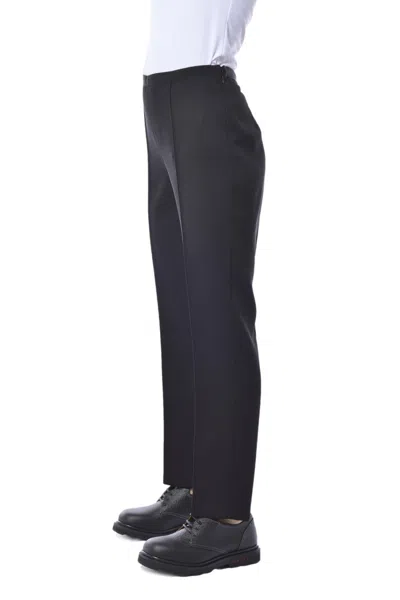 Etro Black Wool Twill Cigarette Pants In Black