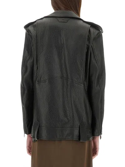 Salvatore Santoro Classic Biker Jacket With Zip Closure In Black