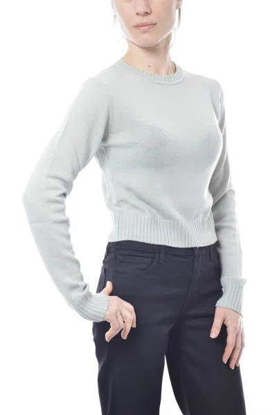 Jil Sander Round-collar Long-sleeve Wool Pullover In White