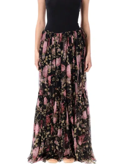 Chloé High-low Sleeveless Jumpsuit In Silk Charmeuse In Black