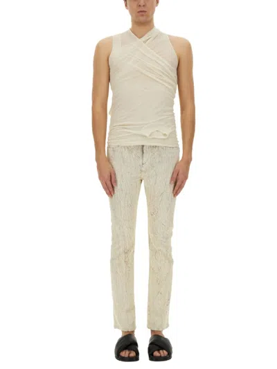 Rick Owens Off-white Hollywood Headon Utility Jeans In Neutrals