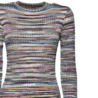 Missoni Multicolor Ribbed Wool And Viscose Flamed Mini Dress In Grey