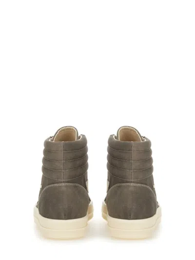 Rick Owens Drkshdw Drkshdw By Rick Owens High-top Sneakers With Calf Leather Accents In Grey