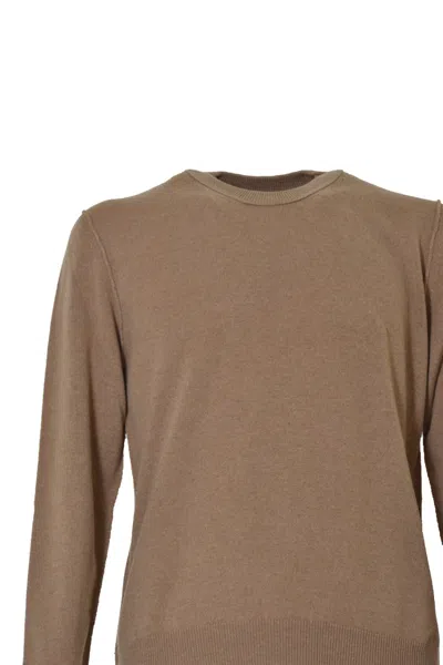 Maison Margiela Camel Cashmere Crewneck Sweater In Neutrals