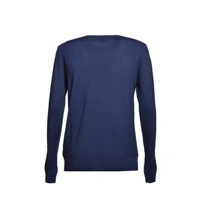 Shop Aspesi Blue Wool Crewneck Sweater In Black