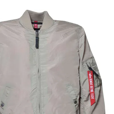 Alpha Industries Ma-1 Tt Bomber Jacket In Sand Nylon In Gray