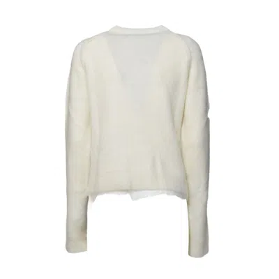Jil Sander Cream Mohair Wool Crewneck Sweater In White