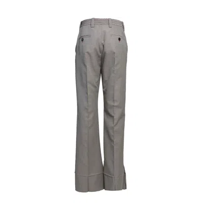 Marni Multicolor Houndstooth Wool Blend Straight Pants In Grey