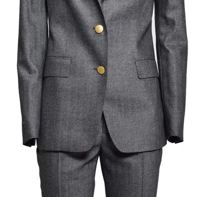 Tagliatore Grey Houndstooth Wool And Cashmere Paris Set In Grey
