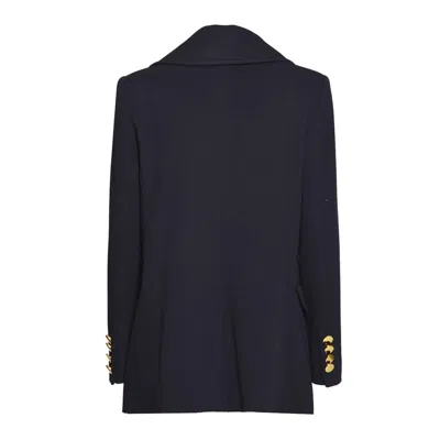 Tagliatore Blue Cashmere And Wool Blanche Coat In Black