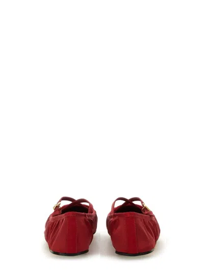 Dolce & Gabbana Ballerinas Satin Leather Sole In Red