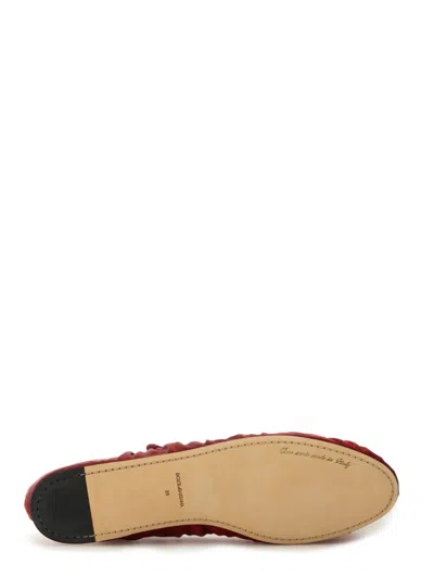 Dolce & Gabbana Ballerinas Satin Leather Sole In Red