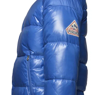 Pyrenex Light Blue Shiny Nylon Vintage Mythic Puffer Jacket In Blue