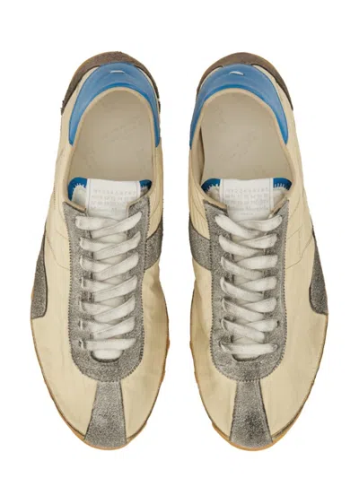 Maison Margiela Sprinters Low Top Sneakers With Dirty Effect In Neutrals