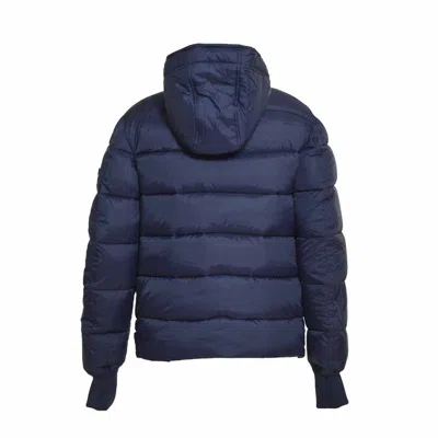 Alpha Industries Short Blue Puffer Jacket In Black