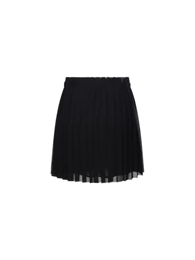 Ami Alexandre Mattiussi Ami Jupe Plissee Pleated Skirt In Black