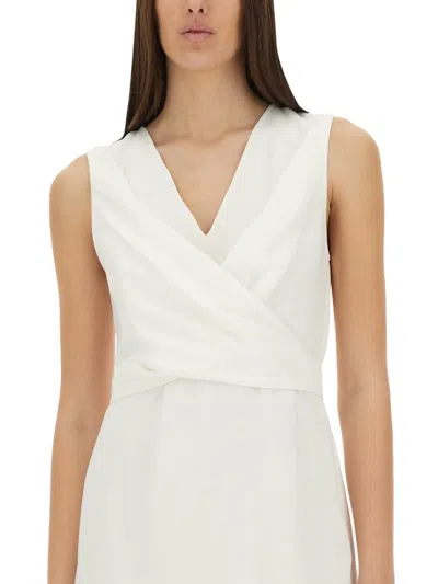 Brunello Cucinelli Wrap-effect Maxi Dress With Deep V-neckline In White