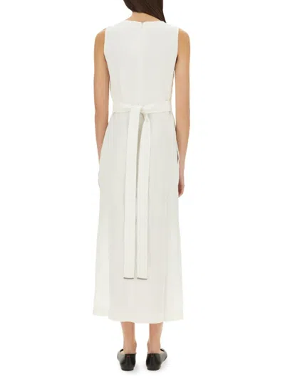 Brunello Cucinelli Wrap-effect Maxi Dress With Deep V-neckline In White