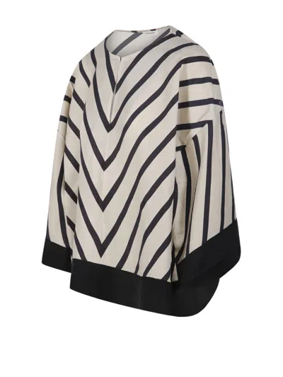By Malene Birger Cicie Chevron-print Blouse In Grey