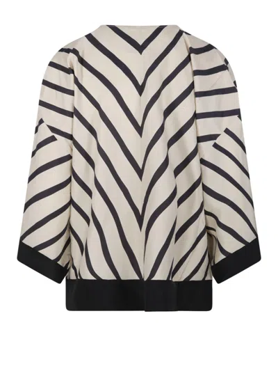 By Malene Birger Cicie Chevron-print Blouse In Grey