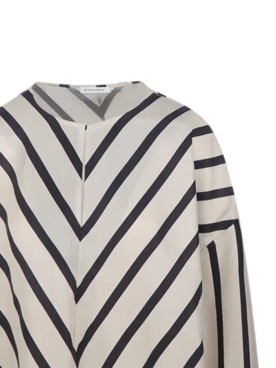 By Malene Birger Cicie Chevron-print Blouse In Grey