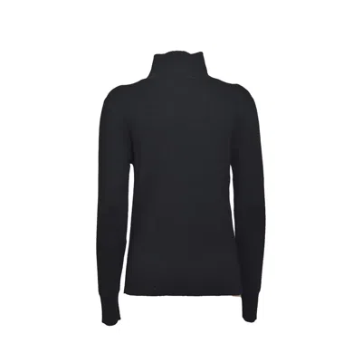 Rabanne Black Turtleneck Sweater With Logo Buttons In Black