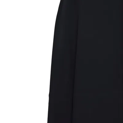 Jil Sander Blue Wool Gabardine Asymmetric Skirt In Black