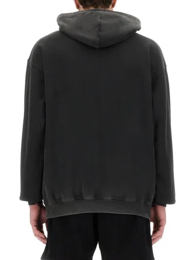 Represent Black Hoodie With Fixed Hood And Maxi Print On The Front In Cotton Man In Black