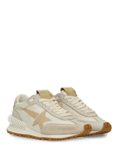 Golden Goose Running Marathon Nylon And Leather Upper Printed Star Leather Spur And Heel In Neutrals