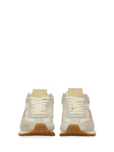 Golden Goose Running Marathon Nylon And Leather Upper Printed Star Leather Spur And Heel In Neutrals