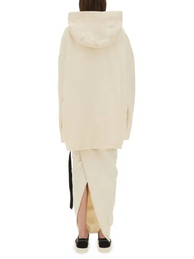 Rick Owens Drkshdw Graphic Print Hooded Sweatshirt In Neutrals