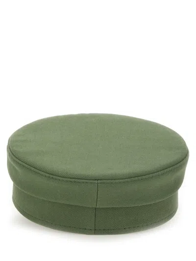 Ruslan Baginskiy Embroidered Baker Boy Hat With Frayed Edge In Grey