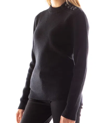 Rabanne Black Virgin Wool Sweater With Buttons In Black
