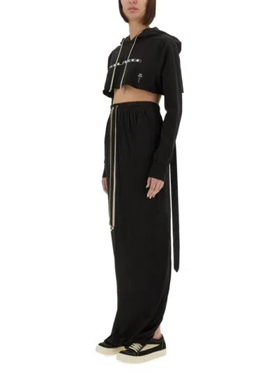 Rick Owens Drkshdw Drkshdw By Rick Owens Cropped Black Sweatshirt In Black