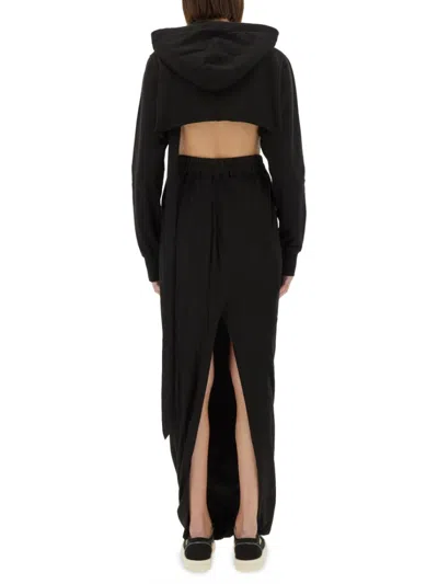 Rick Owens Drkshdw Drkshdw By Rick Owens Cropped Black Sweatshirt In Black