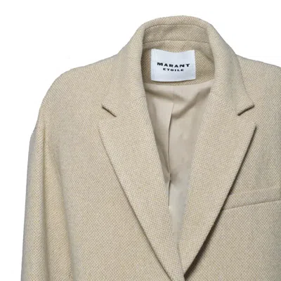 Isabel Marant Étoile Ecru Wool Limiza Coat In Multi