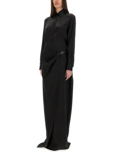 Tom Ford Maxi Wrap Skirt With Belt Detail In Black