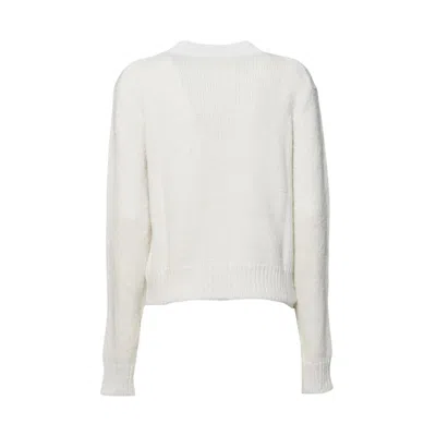 Jil Sander Chalk White Wool Crewneck Sweater In White