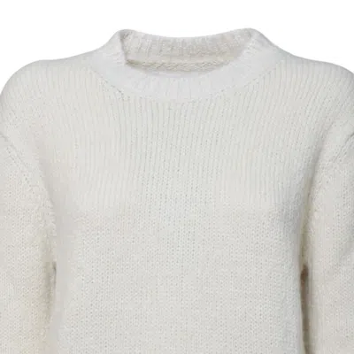 Jil Sander Chalk White Wool Crewneck Sweater In White