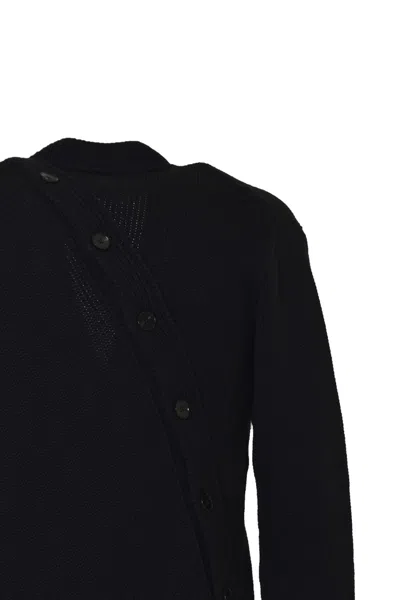 Jil Sander Black Wool Cardigan With Buttons In Black