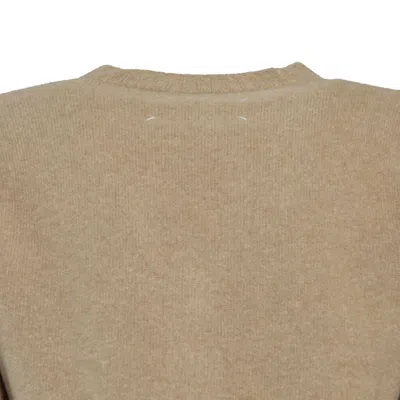 Maison Margiela Camel Lambswool Cardigan In Neutrals