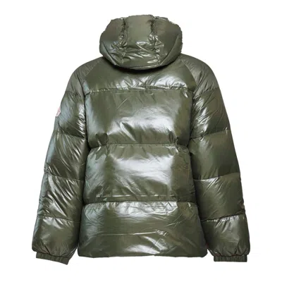 PYRENEX PYRENEX KHAKI NYLON STEN 3 SHINY PUFFER JACKET WITH HOOD 