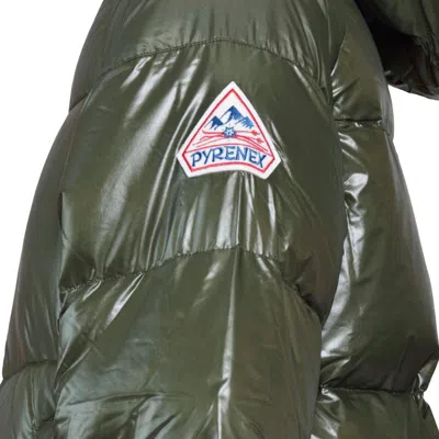 Pyrenex Khaki Nylon Sten 3 Shiny Puffer Jacket With Hood In Grey