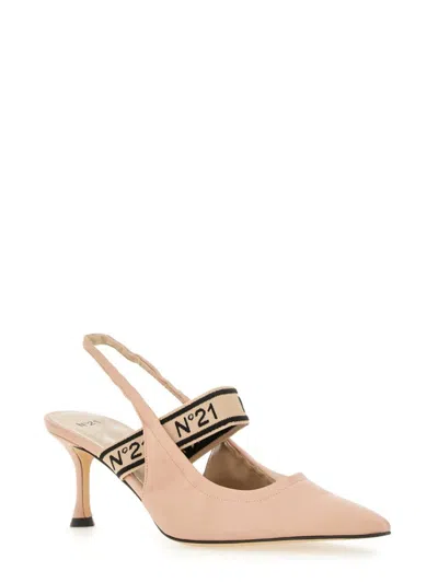 N°21 Slingback With Logo In Neutrals